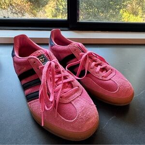 Adidas Gazelle pink/ purple/ black.  Women’s size 11.5